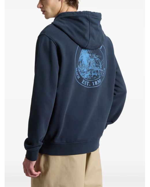 Woolrich Blue Graphic-Print Hoodie for men