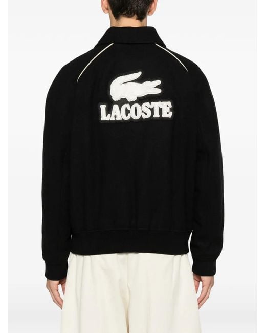 Lacoste Black Veste Bomber À Bords Contrastants for men