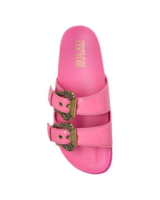 Versace Jeans Couture Pink Buckle-Strap Sandals