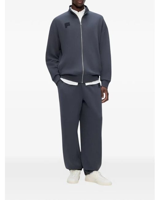 PANGAIA Blue Logo-Patch Track Pants for men