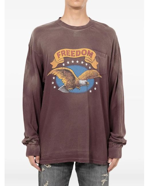 KAMIYA Purple Freedom Long-Sleeve T-Shirt for men