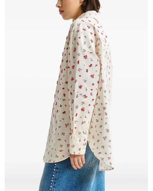 Essentiel Antwerp Katoenen Blouse Met Bloemenprint in het White