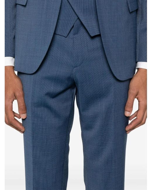 Boss Blue Mini Check-Pattern Suit (Set Of Three) for men