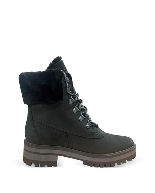 Timberland Black Courmayeur Valley Shearling-Trim Ankle Boots