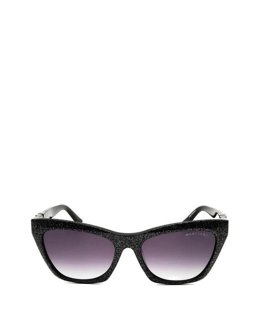 MARCIANO BY GUESS Black Glitter-Effect Cat-Eye Sunglasses