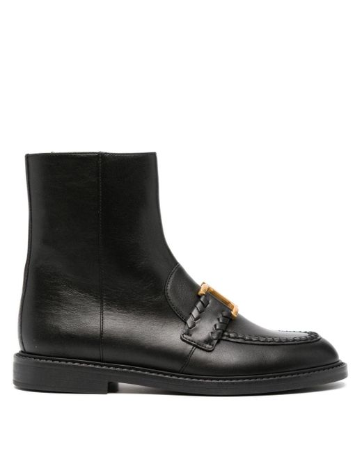 Chloé Black Marcie Leather Ankle Boots