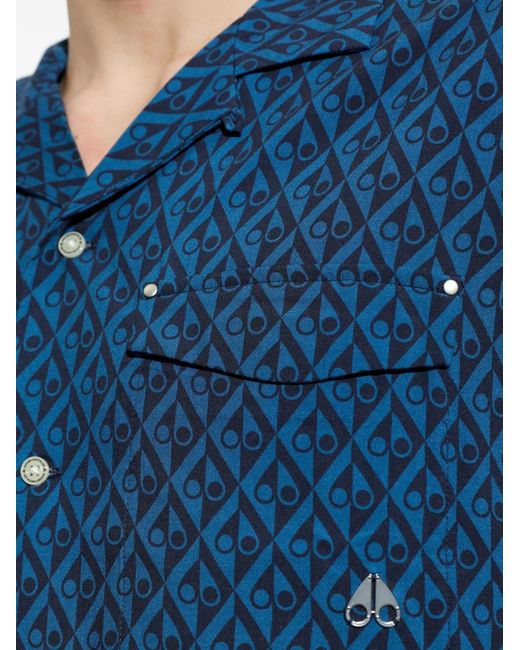 Camisa Con Motivo Moose Knuckles de hombre de color Blue