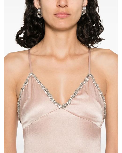 Amen White Satin-Finish Dress