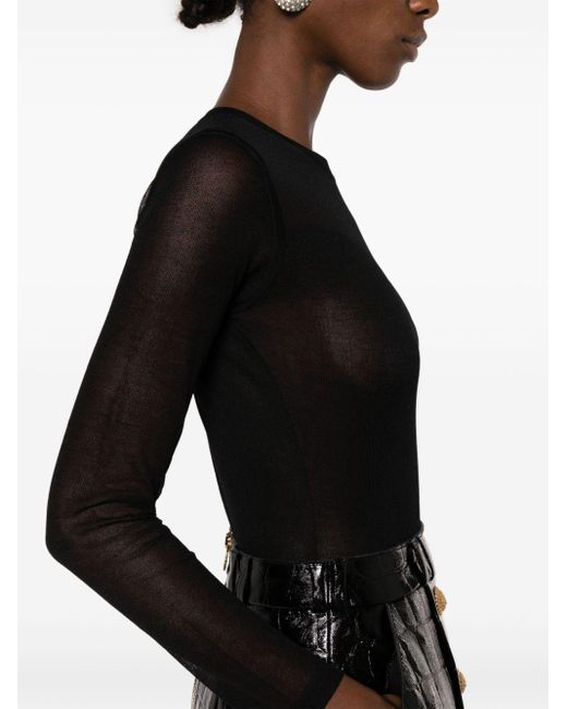 Body traslúcido con manga larga Nina Ricci de color Black