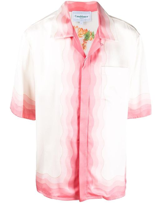 CASABLANCA Pink Floral-print Silk Shirt for men
