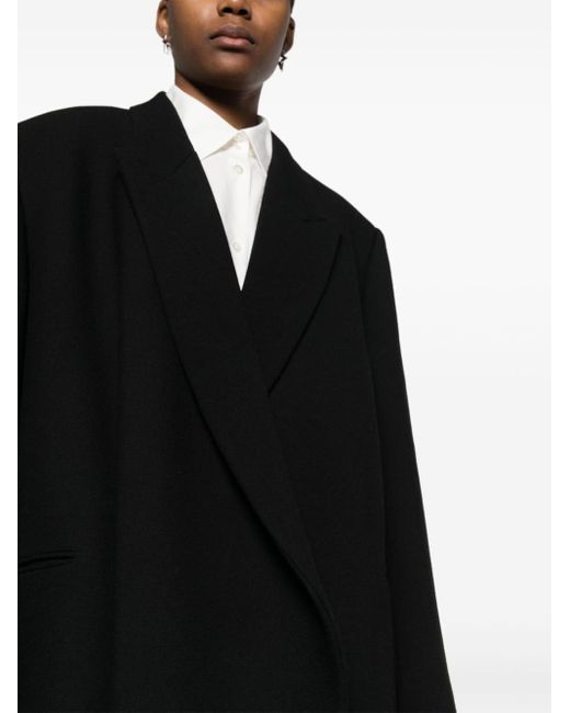 The Row Black Dhani Wool Coat
