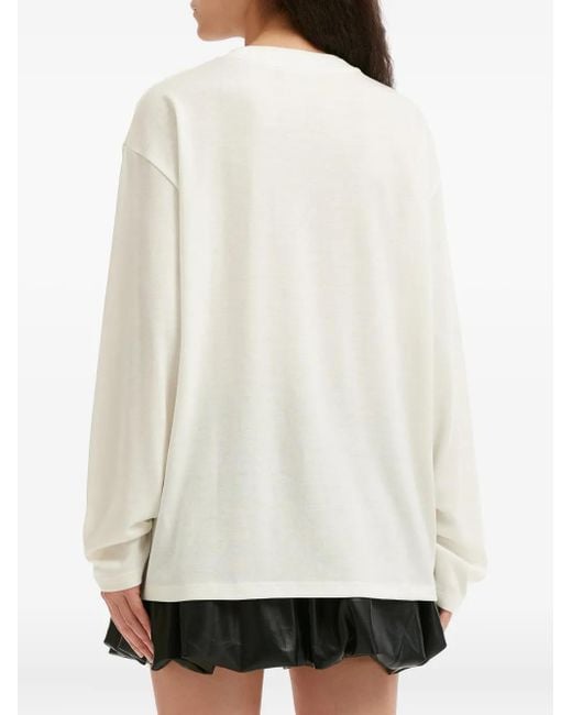 B+ AB White Long-Sleeved Top