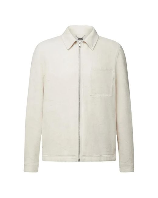 Drykorn White Jerson Jacquard-Weave Zipped Jacket for men