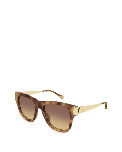 Chloé Brown Holly Tortoiseshell-Effect Sunglasses