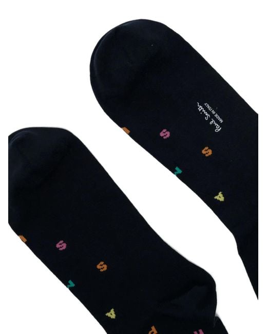 Paul Smith Black Logo-embroidered Socks for men