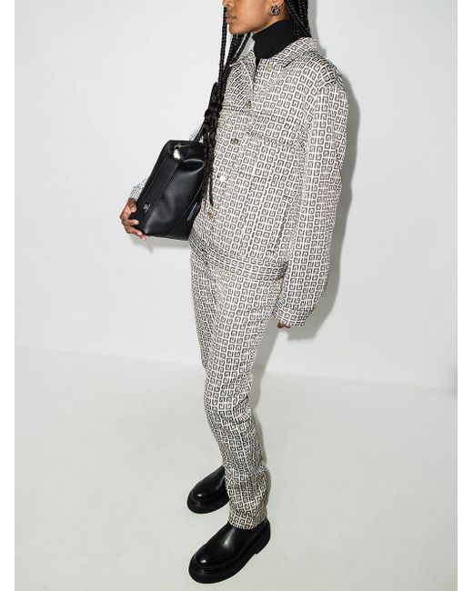 Givenchy Gray 4g Jacquard Denim Jacket
