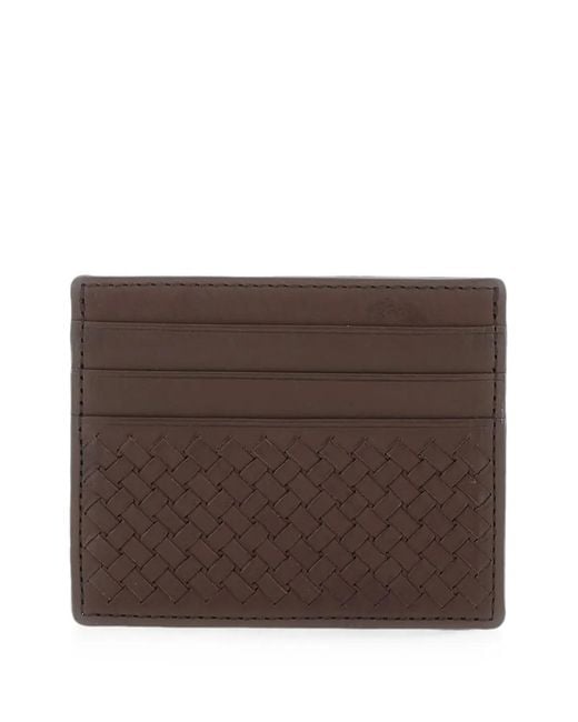 Dragon Diffusion Brown Woven Leather Card Holder
