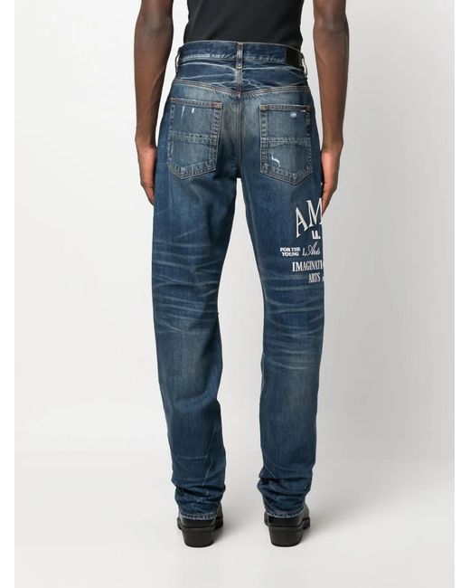 Amiri Blue Arts District Straight-Leg Jeans for men