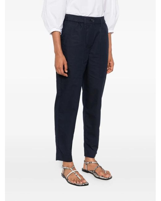 Marc O' Polo Blue Elasticated Pocket-Detail Trousers