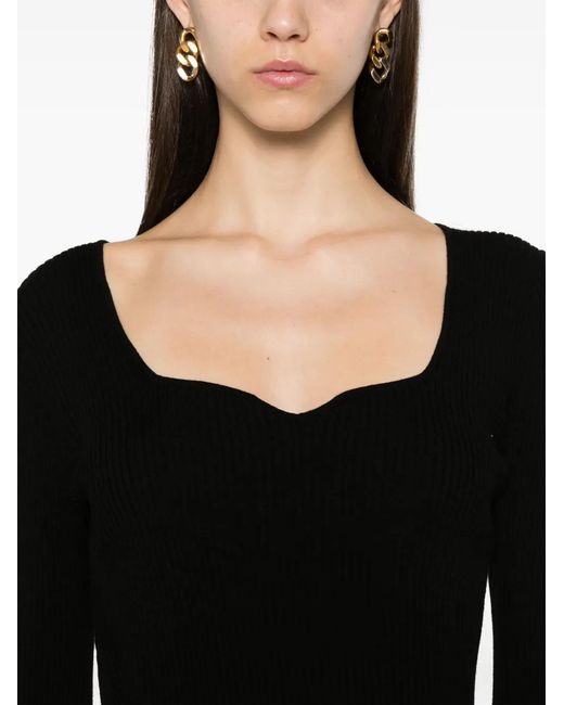 P.A.R.O.S.H. Black Square-Neck Sweater
