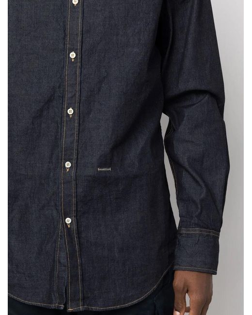 DSquared² Blue Logo Plaque Denim Shirt for men