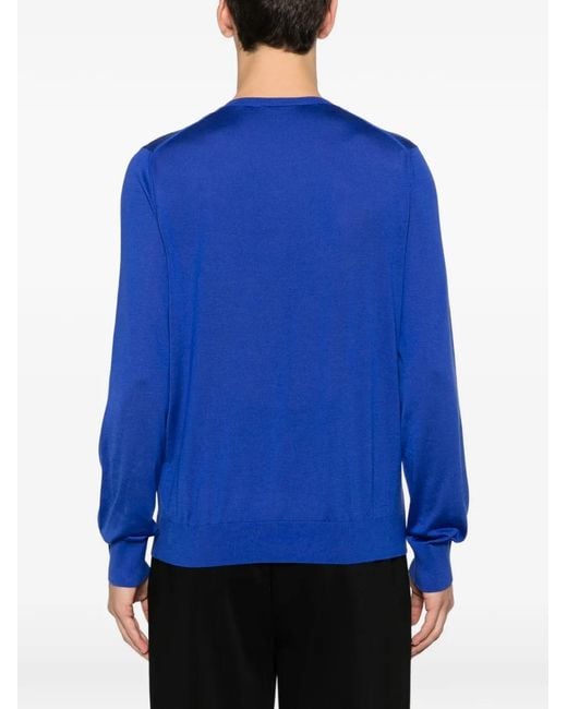 Tom Ford Blue Long-Sleeve Crew-Neck Sweater for men