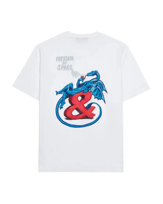 FREEDOM OF SPACE White Graphic-Print T-Shirt for men