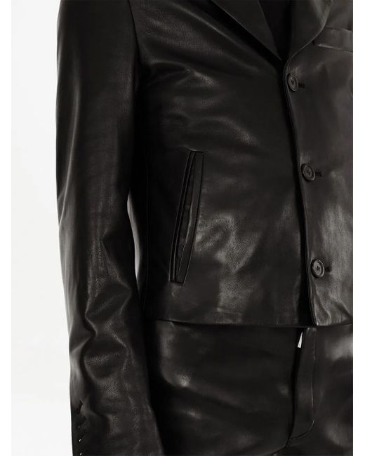 Ferragamo Black Leather Jacket for men