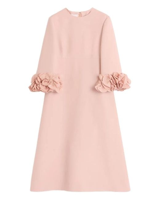 Valentino Garavani Pink Crepe Couture Midi Dress
