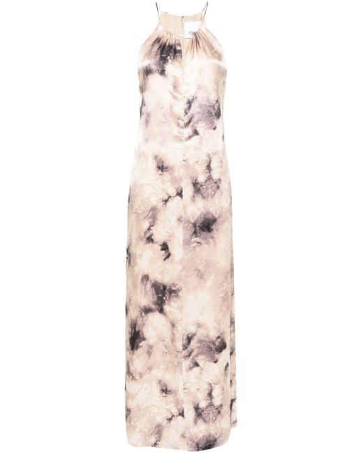 Erika Cavallini Semi Couture Pink Abstract-print Silk Dress