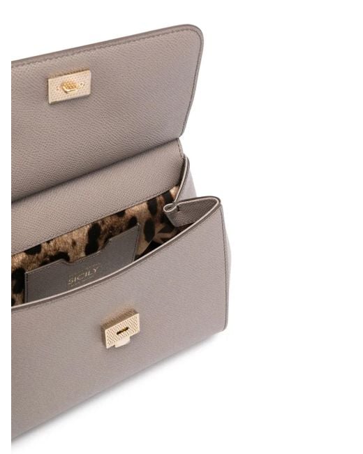 Dolce & Gabbana Gray Medium Mud-Coloured Sicily Handbag