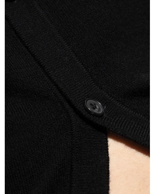 R13 Black Puff-Sleeve Button Cardigan