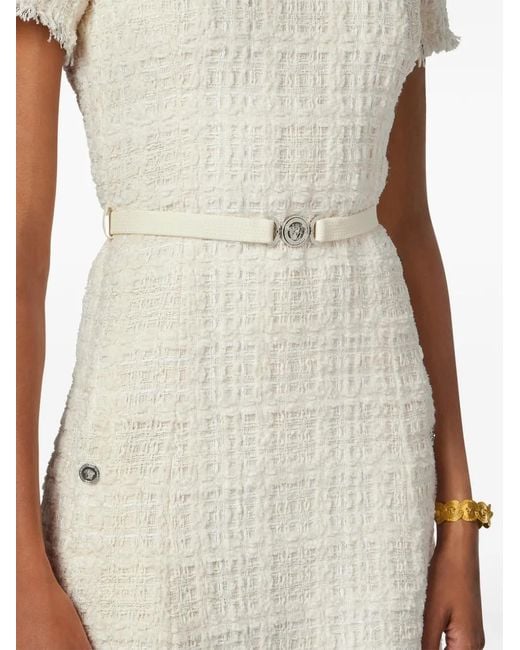 Versace White Tweed Cotton Mini Dress