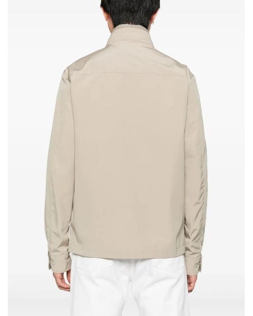Moncler Natural Logo-Patch Bomber Jacket for men