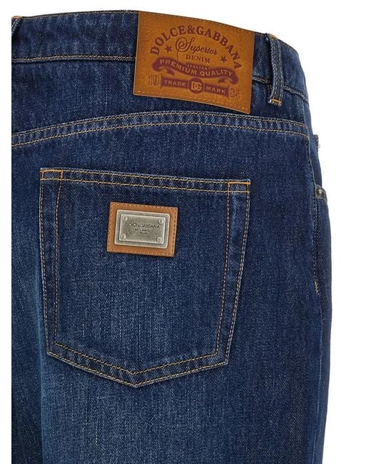 Dolce & Gabbana Blue Stone-Washed Low-Waist Jeans