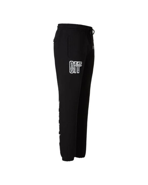 Off-White c/o Virgil Abloh Black Motion Arrow Cuffed Logo-Print Track Pants for men