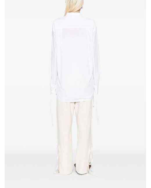 Midorikawa White Fringe Detailing Blouse