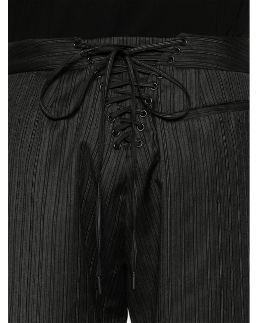 メンズ Mugler ストライプ パンツ Black
