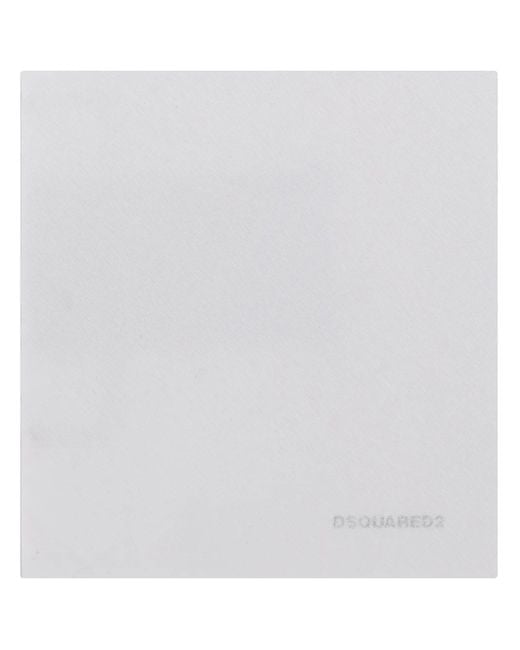 DSquared² White Classic Pocket Square Handkerchief for men