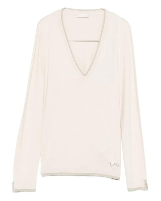 Pull À Col V Liu Jo en coloris White