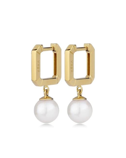 Eera White 18Kt Candy Mini Pearls Gelbgoldohrring