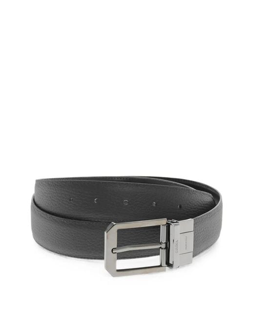 Zegna Gray Reversible Leather Belt for men