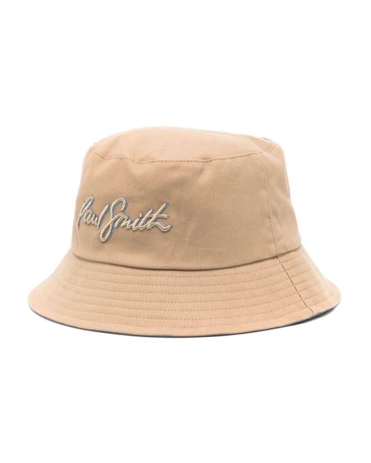 Paul Smith Natural Shadow Logo Cotton Bucket Hat for men