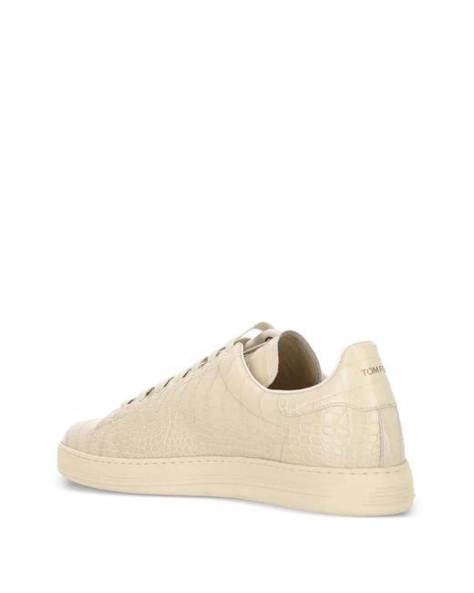 Tom Ford Natural Embossed Warwick Sneakers for men
