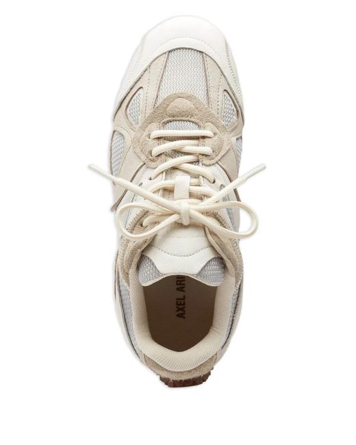 Axel Arigato White Slow Leather Mesh-Panel Sneakers