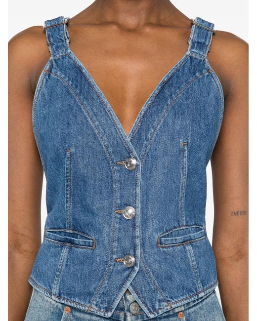 Sportmax Blue Dama Button-Up Top