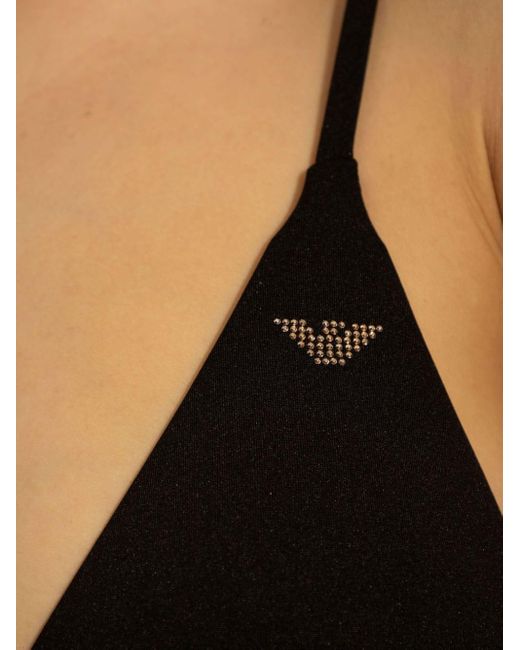 Emporio Armani Black Logo-print Bikini Set
