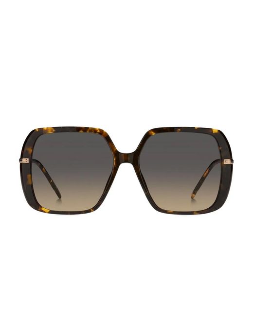 Boss Gray Tortoiseshell Geometric Sunglasses