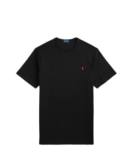 Polo Ralph Lauren Black Embroidered Logo-Print T-Shirt for men