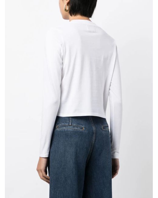 Loulou de Saison White Masal Long-Sleeve Cotton T-Shirt